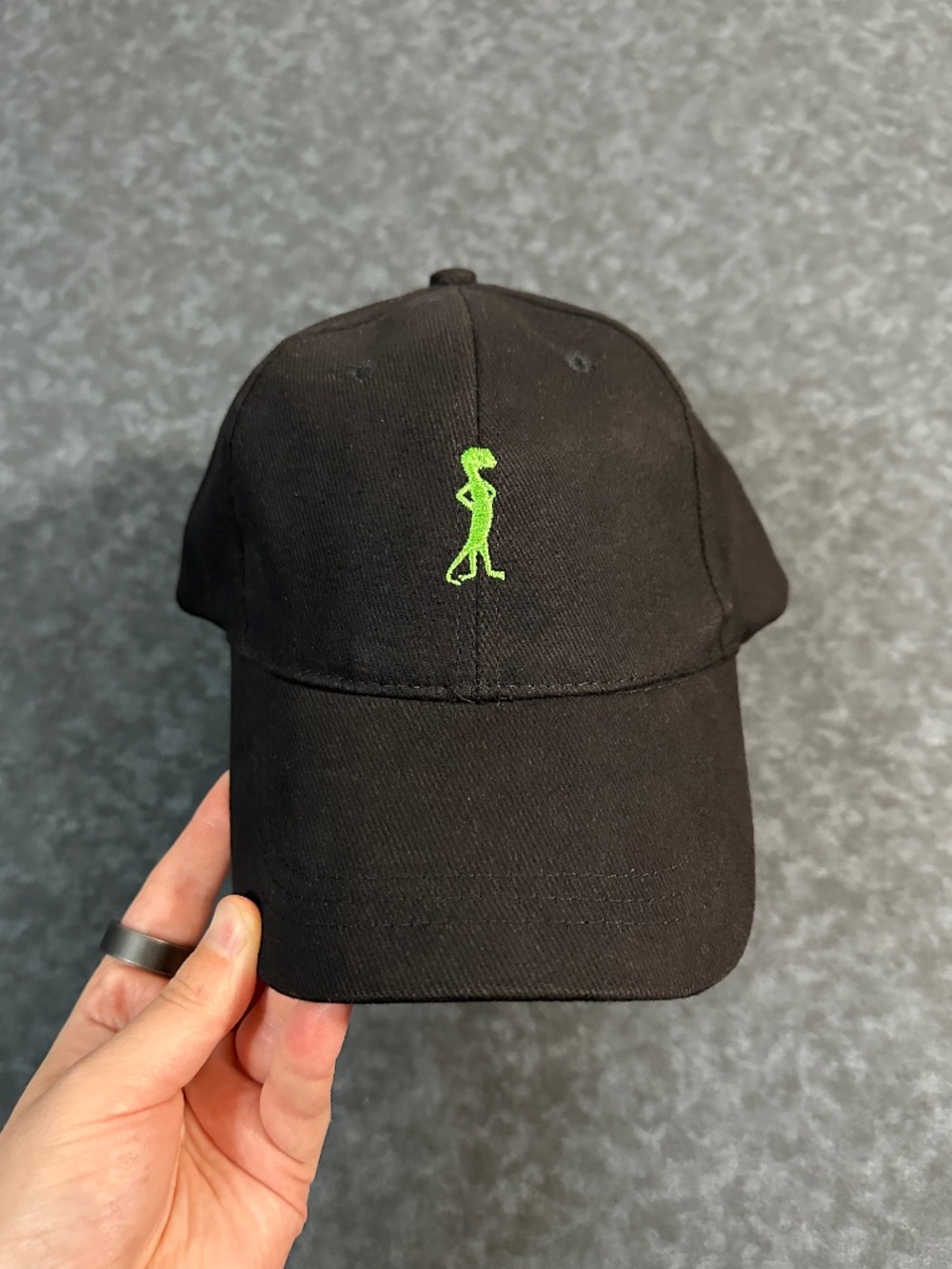 Geico Corporate Black Hat Cap with Embroidered Green Gecko Logo